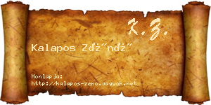 Kalapos Zénó névjegykártya